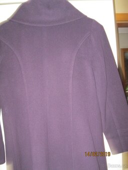 Vlněný kabát tmavě fialový - 2