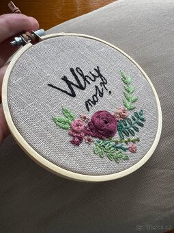 Ručně vyšívané obrázky kruh 12,5 cm - 2