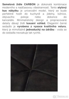 Černé sametové čalouněné židle - 2