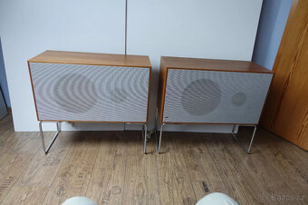 2x Braun L604 se základnou, Dieter Rams 1964, ořech, v dobré - 2