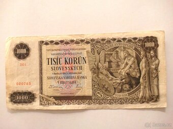 Bankovka 1000 korun Slovenských 1940 Perf.SPECIMEN - 2