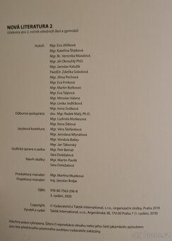Učebnice Literatury pro SŠ - II. ročník - 2