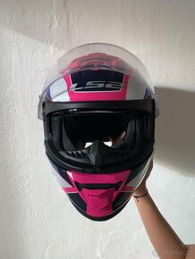Integrální helma LS2 FF800 STORM Techy Gloss White Pink - 2