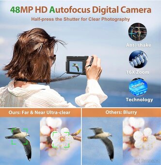 4K Digital Camera for Photography and Video, 48MP - 2