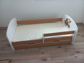 Detska postel 80x160cm,s matraci,zabranou a spodnim supletem - 2