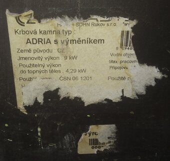 Krbová kamna Adria Haas Sohn s výměníkem 9kW - 2