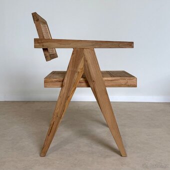 Křeslo Bali, surové dřevo, teakový ratan, boho, rustikální, - 2