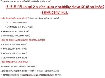 Nože soustružnické do díry, upichováky ubírací - 2
