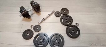 Činky HOP SPORT + posilovací lavice Domyos - 2