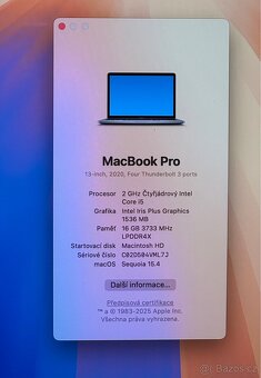 MacBook Pro 2020/16GB RAM/i5/1TB SSD/Záruka - 2