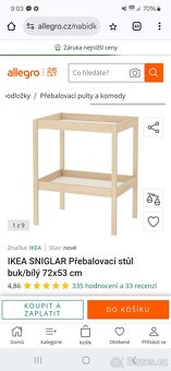 Postylka a prebalovak Ikea hnědé dřevo - 2