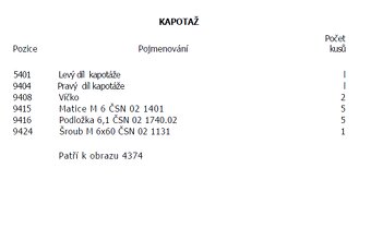 Kapotáž slavia 1D90 - 2