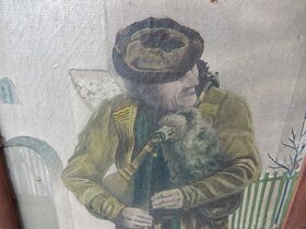 Obraz olej na plátně- Dudák Jozka Dufek, autor Tarantík 1913 - 2
