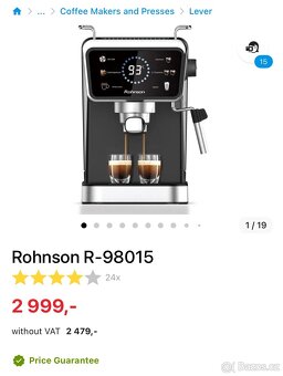 Prodám kávovar Rohnson R-98015 – výborný stav - 2