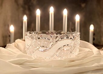 Luxusní masivní broušená mísa Bohemia Crystal Czechoslovakia - 2