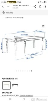 Jídelní stůl rozkládací Ikea Ingatorp - 2