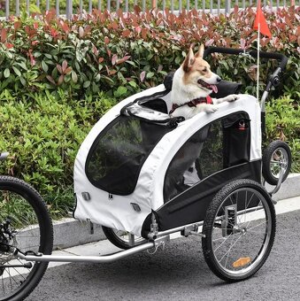 Vozík za kolo pro psy Dixon, bílý - 2