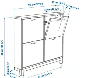 Botník IKEA Ställ - se 4 přihrádkami - 2