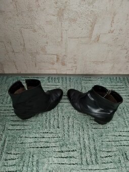 Pánské kožené kozačky černé - 2