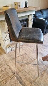 2x kožene barové židle - 2