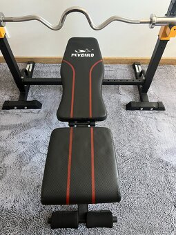 Kompletní sada fitness vybavení – kotouče, osy, lavice - 2