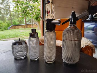 Retro sada sifonová, šlehačková láhev, šejkr, dóza TOP STAV - 2