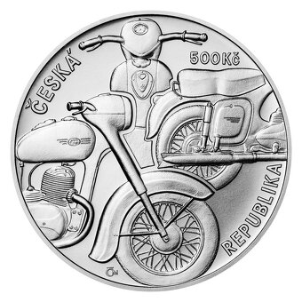 Stříbrná mince ČNB 500 Kč - Motocykl Jawa 250 BK (2022) - 2