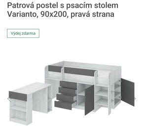 Patrová postel se stolem a úložným prostorem - 2