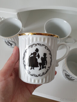 Rokoko porcelánové hrnky hrníčky Czechoslovakia - 2