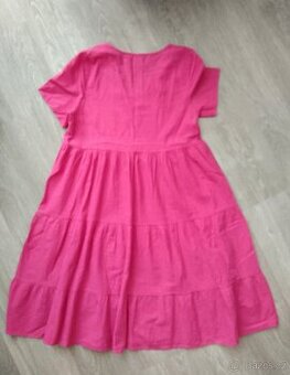 Letní dámské dlouhé šaty velikost S/M.Materiál.len+ bavlna. - 2