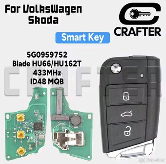 novy klic pro vw, skoda id48 hu66 - 2