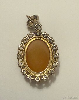 Stříbrný přívěšek baltský jantar s kameny - 2