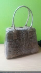 Kožená luxusní kufříková croco kabelka - 2