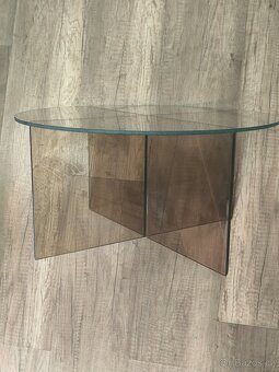 Skleněný stolek průměr 50 výška 24cm SLEVA - 2