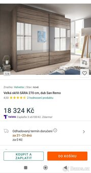 ZDARMA DOPRAVA obrovská šatní skříň 270x210x61 - 2