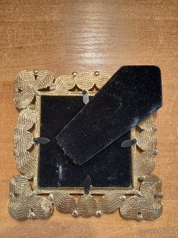 Zdobný kamenný rámeček, vintage šperkový rámeček, rámeček - 2