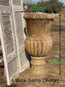 Staré vápencové zahradní vázy - unikát  - 2