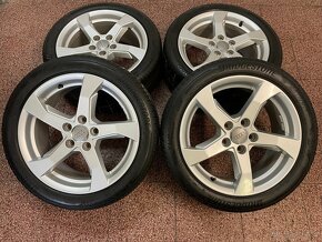 Originalní ALU kola Audi 5x112 r17 letní pneu 4,5mm - 2