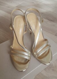 Zlaté sandály Eva Longoria, vel. 39 - 2