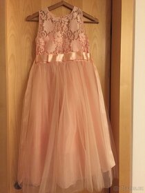 Dívčí společenské šaty růžové na 11 až 12 let - 2