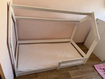 Dětská postel domeček 160x80 bílá - 2