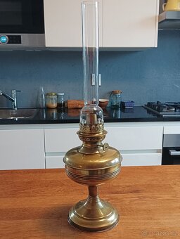 ART DECO STAROŽITNÁ FRANCOUZSKÁ MOSAZNÁ PETROLEJKA GAUDARD - 2