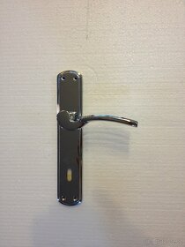 Dveřní klika / kování, stříbrná lesk, rozteč 90mm/23ks - 2
