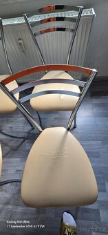 4 x židle  (chrom, koženka sedáky) - 2