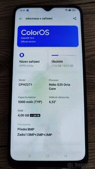 Oppo A16s 4/64 GB tmavě modrý - 2