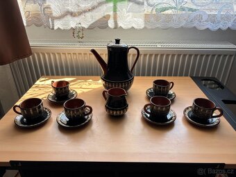 Bulharská retro čajová souprava - černá - 2