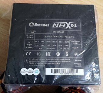 Predám zdroj Enermax 500W - 2