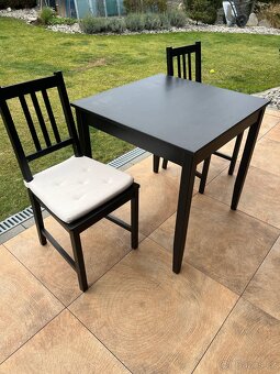IKEA stůl LETŔHAMN černý + 4 židle STEFAN černé - 2