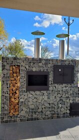 Gabionový gril,krb udírna - 2