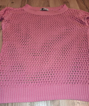 Dámský růžový háčkovaný svetr EVER.ME - vel. XS - 2